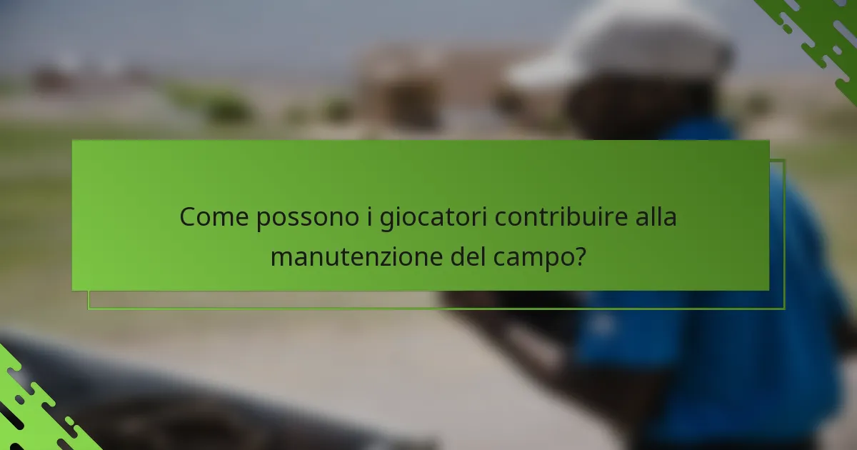 Come possono i giocatori contribuire alla manutenzione del campo?