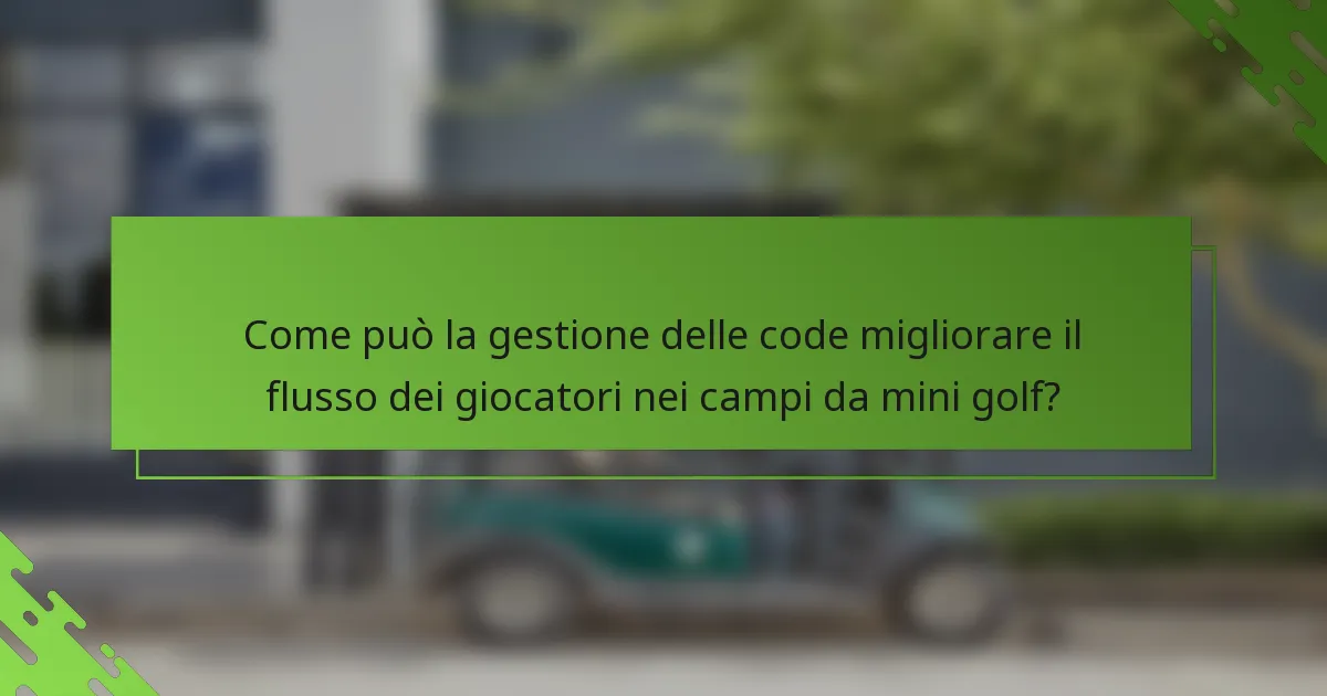 Come può la gestione delle code migliorare il flusso dei giocatori nei campi da mini golf?